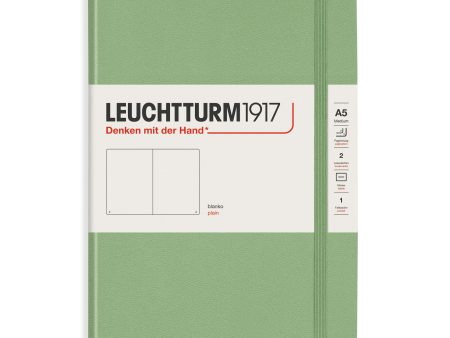 Muistikirja A5 251 sivua Leuchtturm1917 Plain Hard Sage, tyhjät sivut Supply